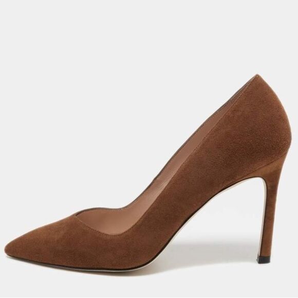 NWOT Stuart Weitzman Brown Suede Anny Pumps Size 9 - Picture 1 of 7